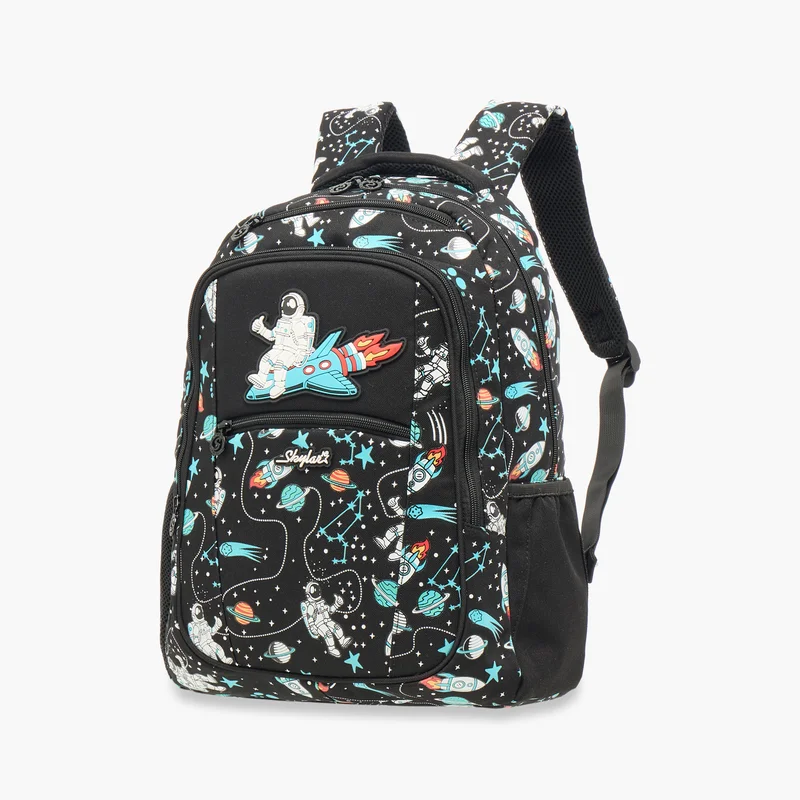 سكيلار Backpack-Astronut Glow In The Dark--2 Cmprt- (Polyester) Black \ 24.5X4X9
